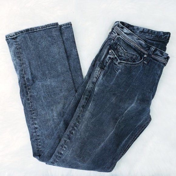 Express Rerock Jean's straightleg black distress - Picture 5 of 7